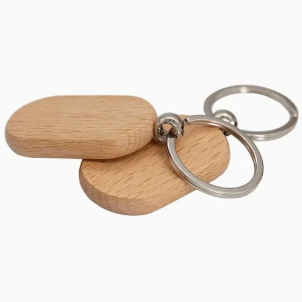 unieke afgeronde houten sleutelhanger