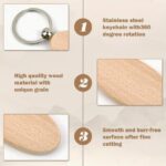 Unieke Ovalen Houten Sleutelhanger – Persoonlijk & Duurzaam - Afbeelding 2