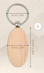 unieke ovalen houten sleutelhanger