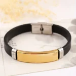 Stoere Siliconen Armband met Gravure! ( zwart, zilver, goud )