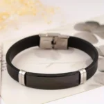 Stoere Siliconen Armband met Gravure! ( zwart, zilver, goud )