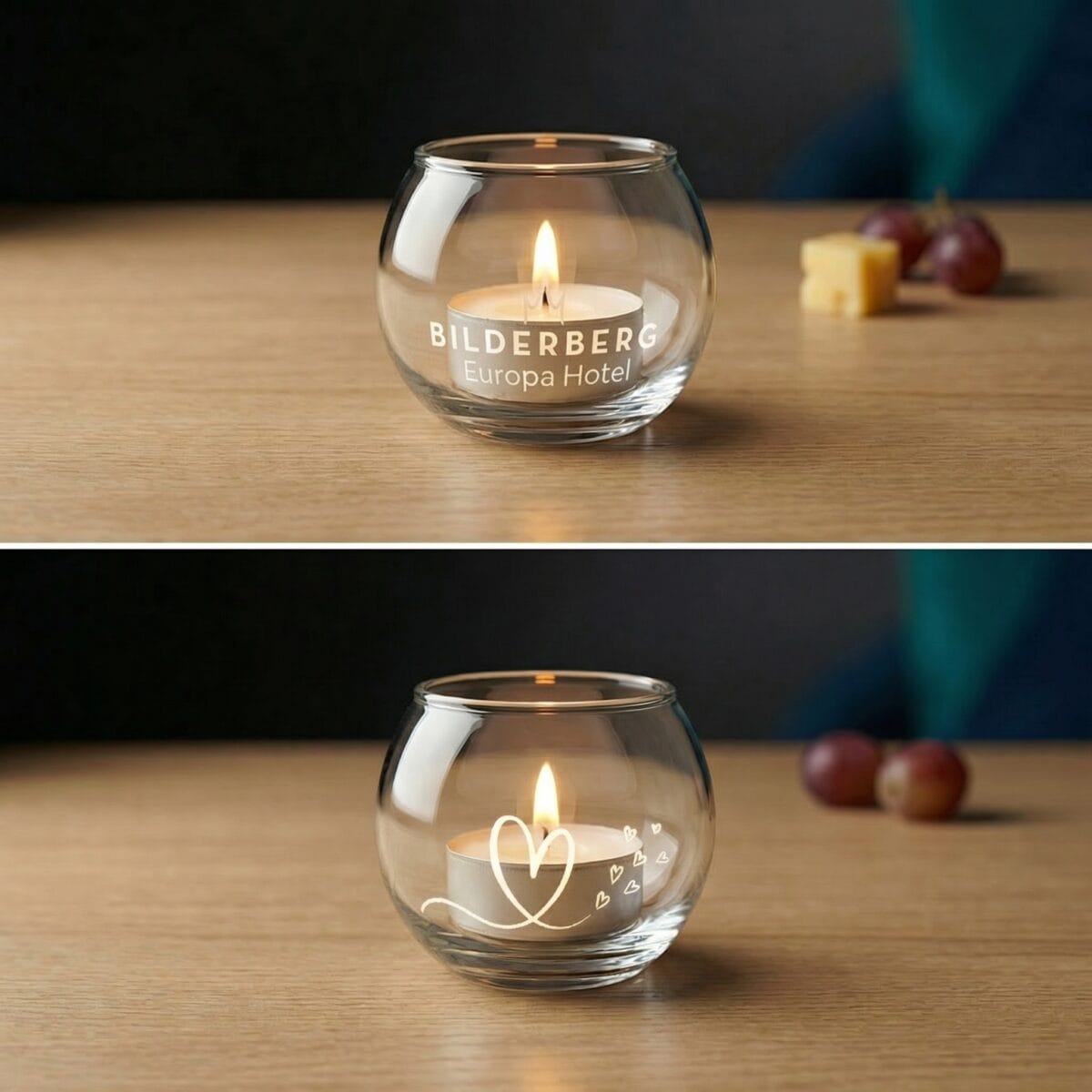 waxinelichthouder met persoonlijke gravure