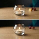 waxinelichthouder met persoonlijke gravure